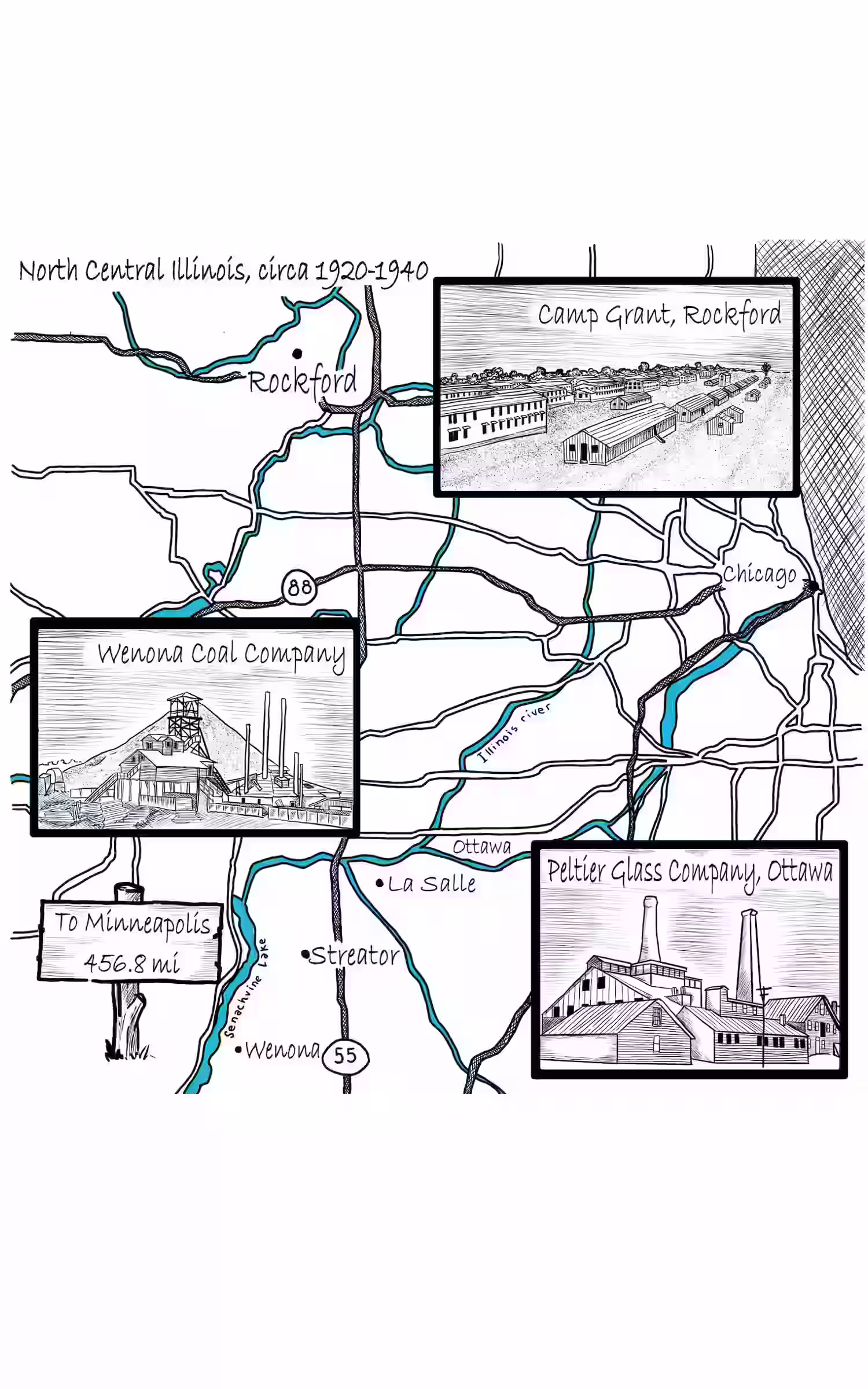 Hand drawn city map