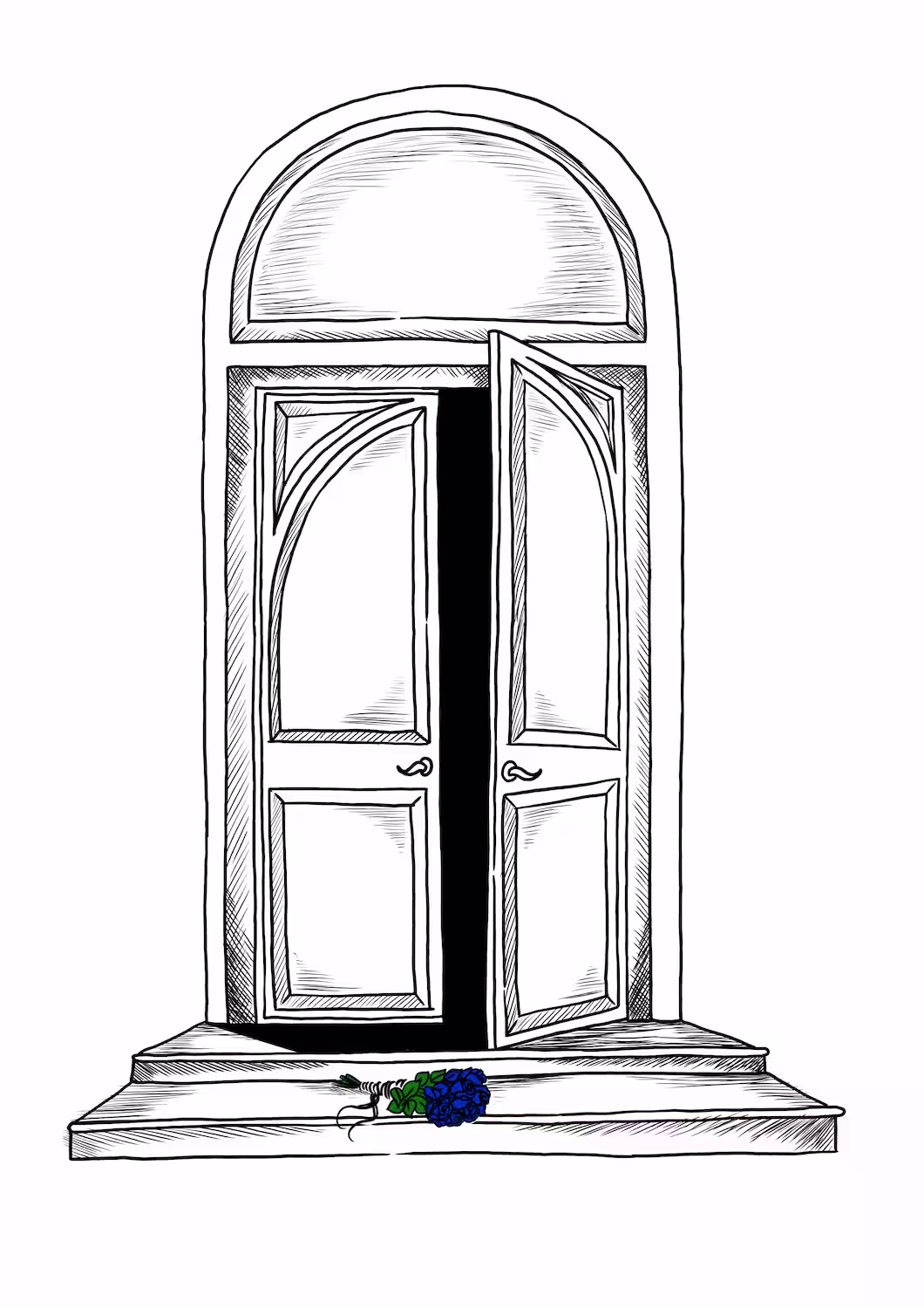 Stone staircase leading to a doorway