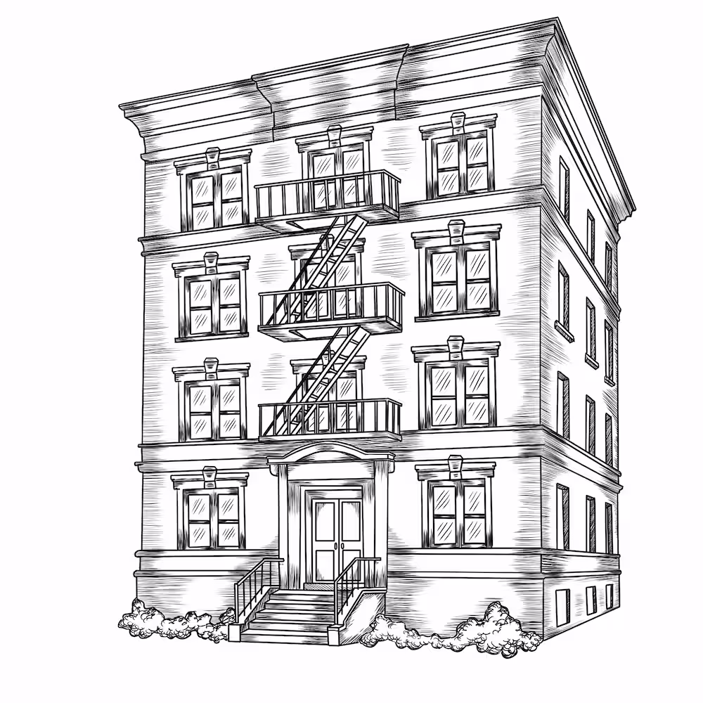 Multi-story apartment building
