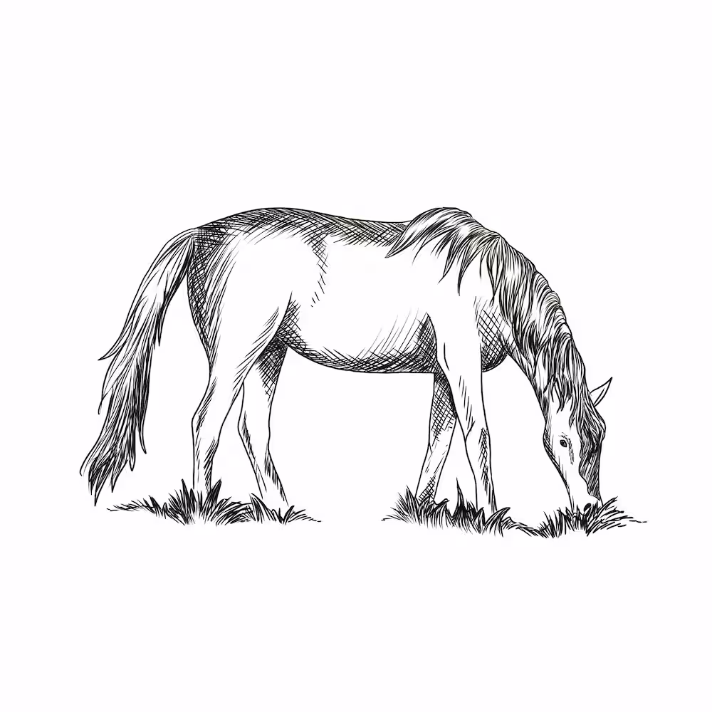 Grazing horse