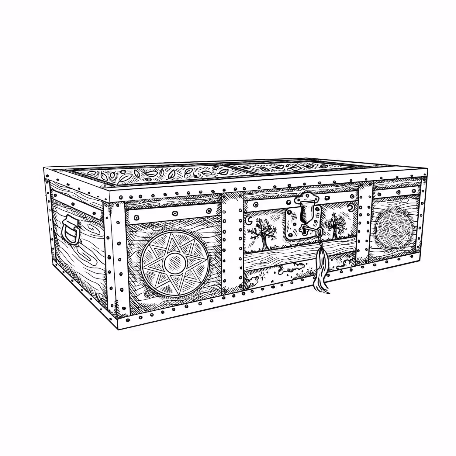 Ornate wooden treasure chest