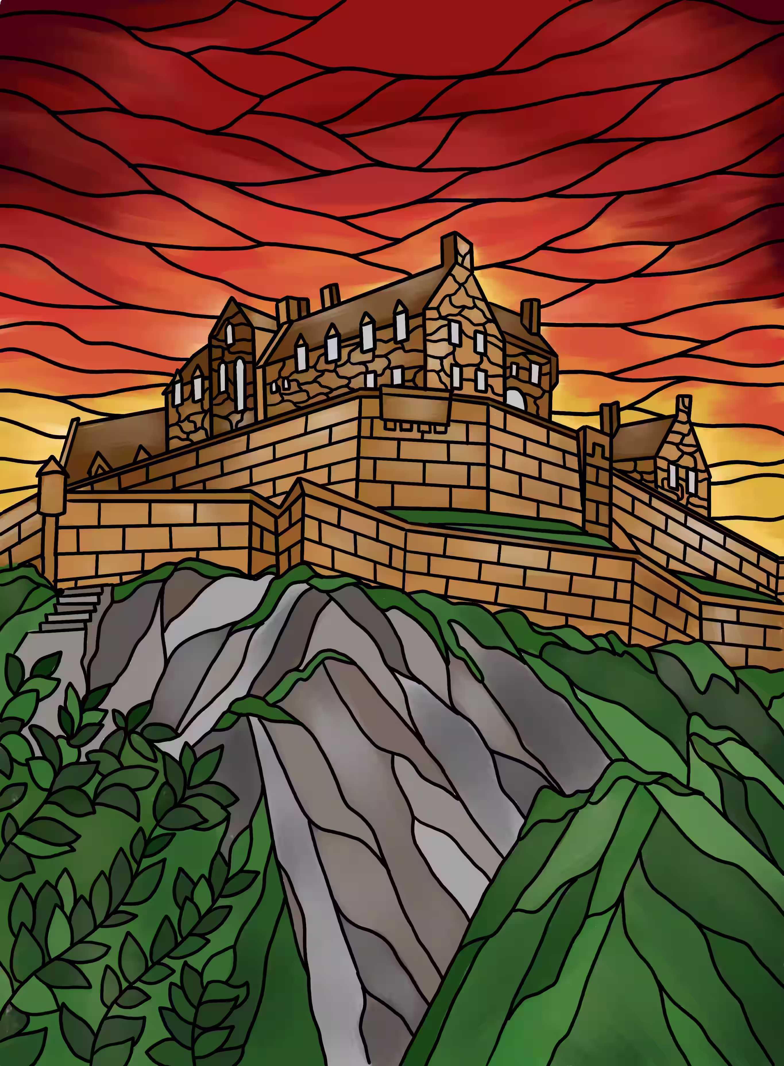 Fortress on a rocky mountain