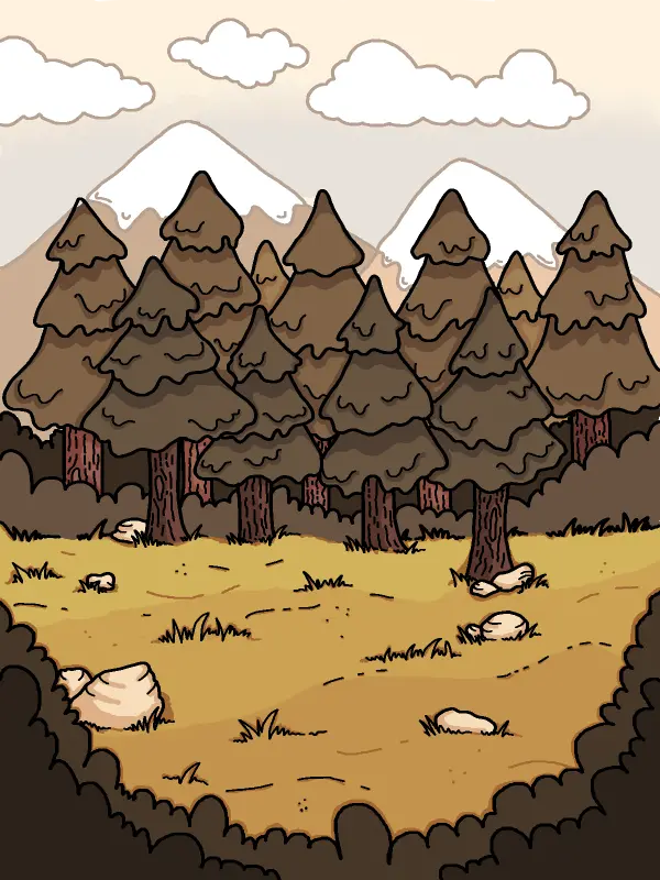 pine woods illustration