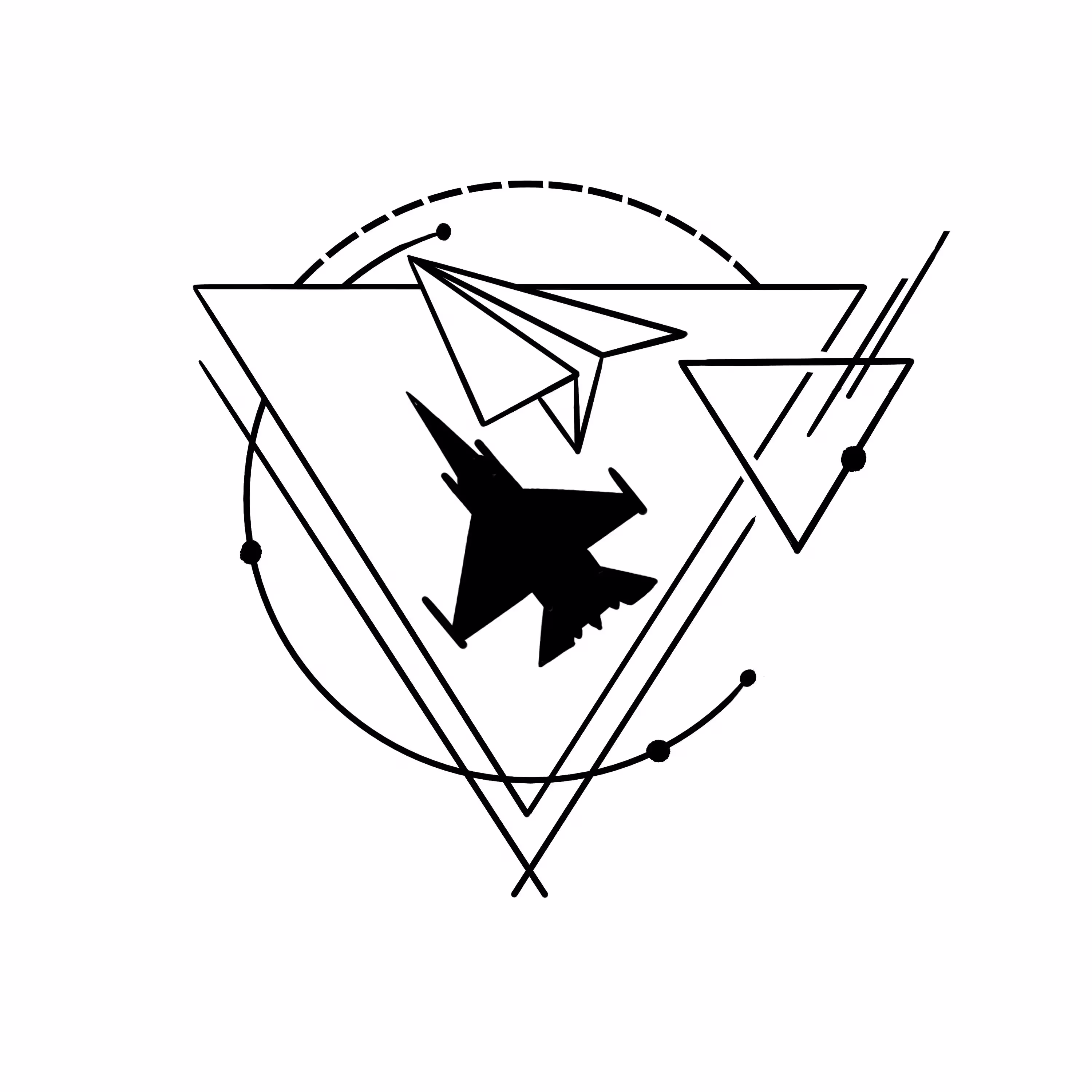 Geometric paper airplane