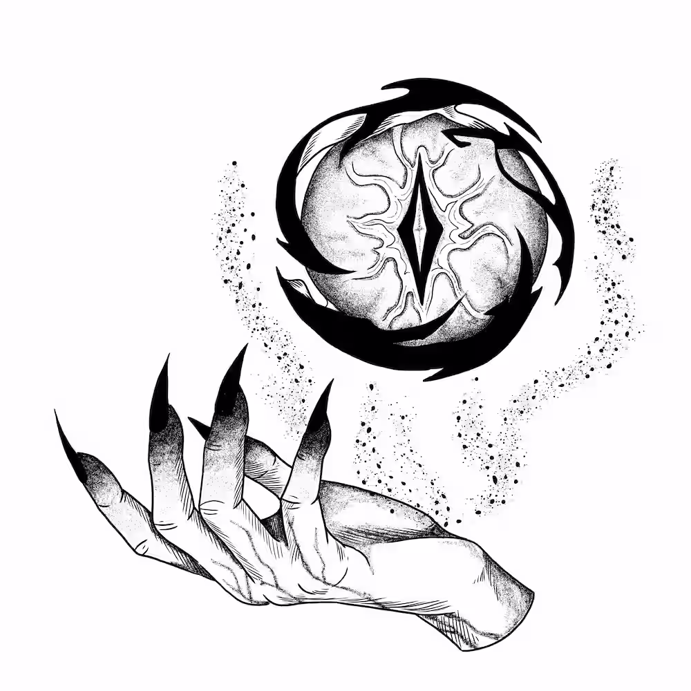 Mystical eye above an open hand