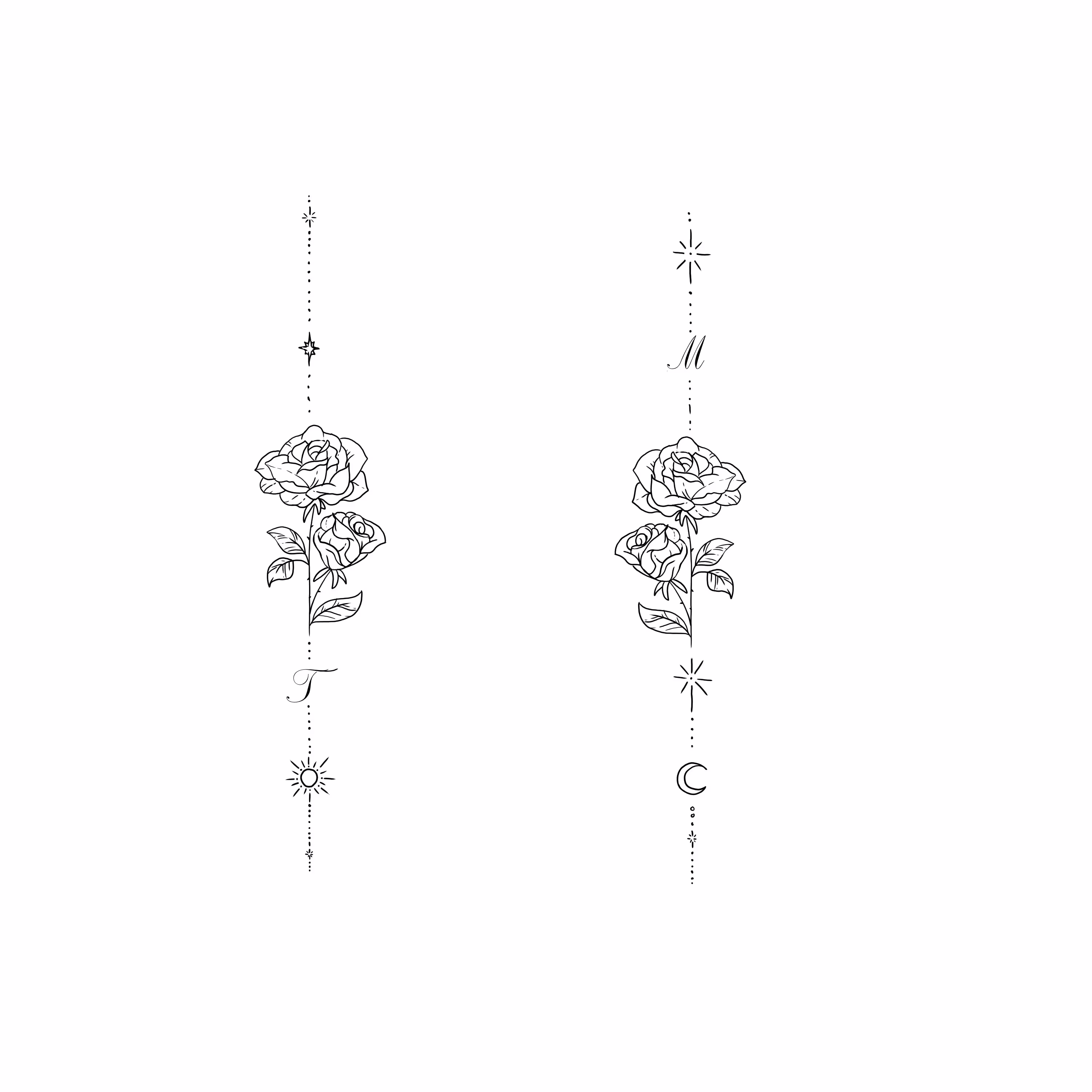 Minimalistic rose tattoo