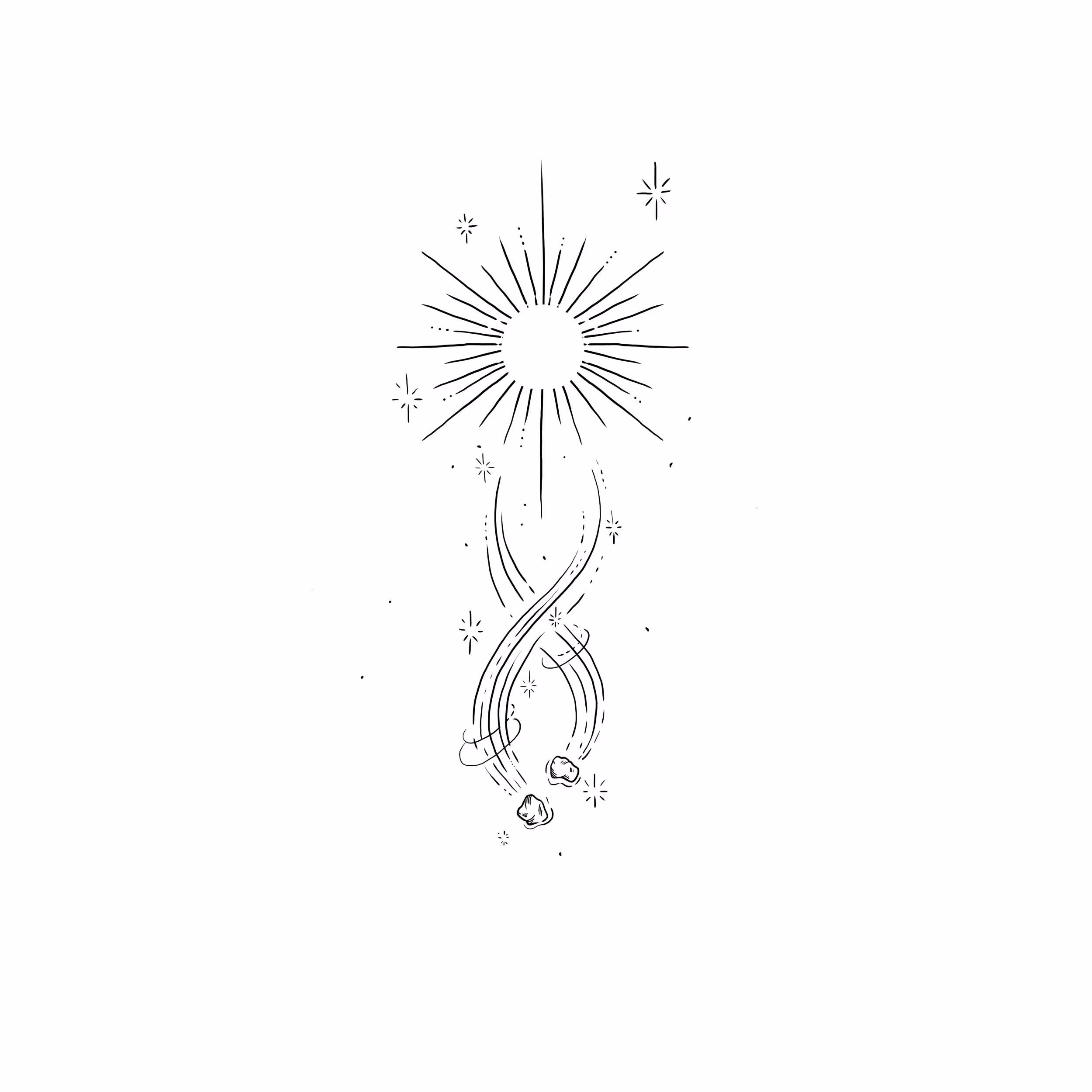 Celestial sun with ornamental details